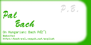 pal bach business card